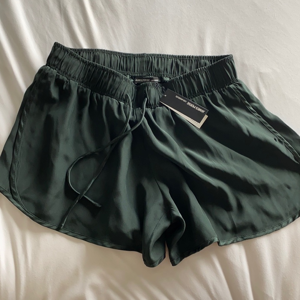 NWT James Perse 100% silk shorts size 0